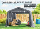 8 x 6.5 ft Outdoor Storage Shed, Waterproof Bike Tent w/ Double Roll-up Zipper Door for T3398P554324