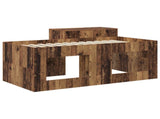 Kids'High Bed Frame with Desk Old Wood Engineered Wood 3422673