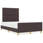 ZNTS Bed Frame Dark Brown 120x200 cm Fabric 3344721