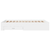 Bed Frame White Engineered wood, Plywood Double Bed Frame 3280391