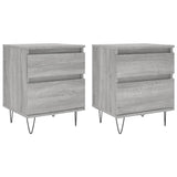 Bedside Cabinets 2 pcs Grey Sonoma 40x35x50 cm Engineered Wood 830681