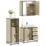 3 Piece Bathroom Furniture Set Sonoma Oak Engineered Wood 3300956