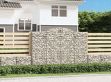 Arched Gabion Baskets 5 pcs 200x50x180/200 cm Galvanised Iron 3146407