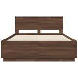 Bed Frame with Headboard Brown Oak 150 x 200 cm Engineered Wood 3408067