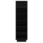 Shoe Cabinet Black 30x34x105 cm Solid Wood Pine 813559