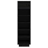 Shoe Cabinet Black 30x34x105 cm Solid Wood Pine 813559