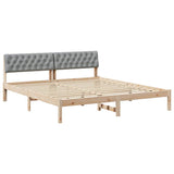 Bed frame Brown and light grey 180 x 200 cm Solid pine wood 3394343