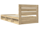 Bed Frame with Headboard Sonoma Oak 90 x 200 cm Solid Pine Wood 3411786