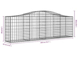 Arched Gabion Baskets 13 pcs 200x30x80/100 cm Galvanised Iron 3145420