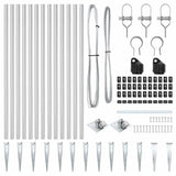 Fence Posts Manual 13 pcs Silver 32mm 100 cm Galvanised steel 42004271