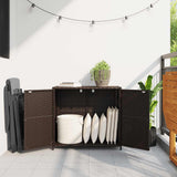 Garden Storage Cabinet Brown 83x45x76 cm Poly Rattan 365544