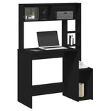 Desk with Shelves Black 100x45x140 cm Engineered Wood 860437