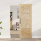 Sliding Door Brown 73.5 x 198.5 cm Solid Pine Wood 3333382