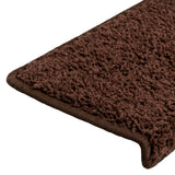 Stair Mats 10 pcs 65x21x4 cm Brown Rectangular Edge 149821