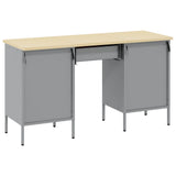 Work Cabinet with Drawer 3 pcs Black Engineered Wood and Steel 3321374