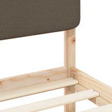 Bed Frame with Upholstered Headboard Taupe 135 x 190 cm 877922