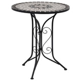 Mosaic Bistro Set Grey and Black Powder-coated iron and ceramic 279690