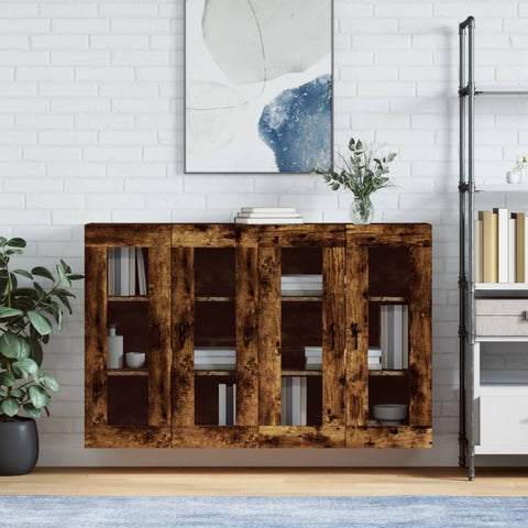 Wall Mounted Cabinets 2 pcs Smoked Oak Engineered Wood 3197958