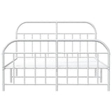 Bed Frame White Powder-Coated Steel Double Bed Frame 353707