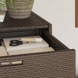 Garden Storage Cabinet Brown 105x55x113 cm Poly Rattan 365564