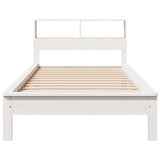 Bookcase Bed without Mattress White 90x190 cm Single Solid Wood Pine 855733