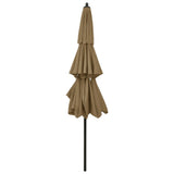 3-Tier Garden Parasol with Aluminium Pole Taupe 3 m 313871