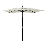 3-Tier Garden Parasol with Aluminium Pole Sand 2.5x2.5 m 313836