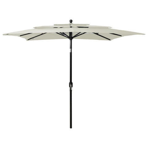 3-Tier Garden Parasol with Aluminium Pole Sand 2.5x2.5 m 313836