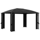 Gazebo with Curtains 400x300x265 cm Anthracite 48601