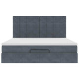 Ottoman Bed with Mattresses Dark Grey 160x200cm Velvet 3313482