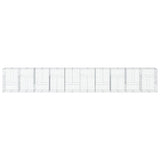 Gabion Basket with Cover 1000x100x150 cm Galvanised Iron 3295222