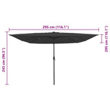 Garden Parasol Anthracite 295 x 295 x 245 cm 42003662