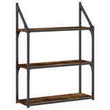 3-Tier Wall Shelf Smoked Oak 60x21x78.5 cm Engineered Wood 835451