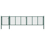 ZNTS Garden Gate Steel 500x100 cm Green 144317