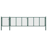 ZNTS Garden Gate Steel 500x100 cm Green 144317