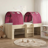 Kids'High Bed Frame with Tunnel 3 pcs Sonoma Oak and Red 3423543