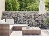 Gabion Wall with Covers Galvanised Steel 900x50x150 cm 143589