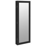Mirror Jewellery Cabinet with LED Lights Wall Mounted Black 353236