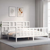 Bed Frame without Mattress White Super King Size Solid Wood Pine 3193092