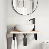 Basin Shelf Wall Mounted Steel and Solid Wood Oak 3302335
