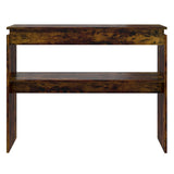 Console Table Smoked Oak 102x30x80 cm Engineered Wood 815219