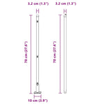 Fence Post Other 26 pcs Silver 3.2 x 3.2 x 70 cm Steel 3350257