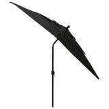 3-Tier Garden Parasol with Aluminium Pole Black 2.5x2.5 m 313842