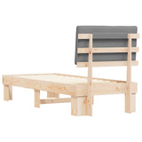 Bed Frame with Upholstered Headboard Light Grey 80 x 200 cm 877519