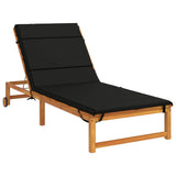 Sunlounger Cushion GEMERT 100% Polyester Black 200 x 80 x 3 cm 948565