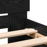 Bed Frame Black Oak 203 x 104 x 70 cm Engineered Wood 3376052