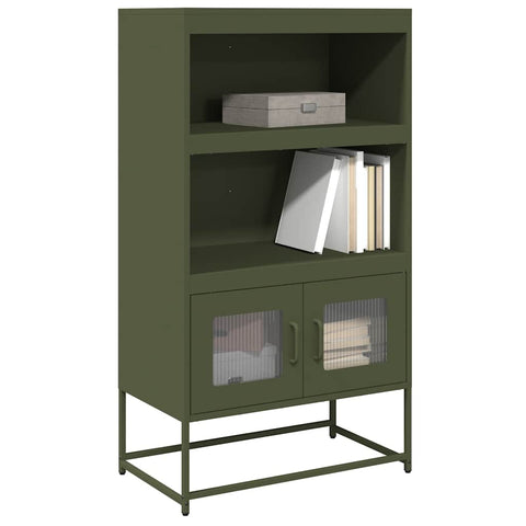 ZNTS Highboard Olive Green 68x39x123 cm Steel 853372