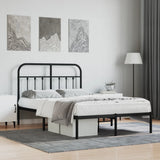 Bed Frame Black Powder-Coated Steel 120x190 cm Small Double 352575