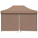 Foldable Party Tent Pop-Up with 4 Sidewalls Brown 4005028