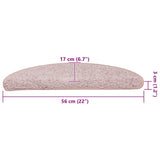 Stair Mats 30 pcs 56x17x3 cm Light Pink Half Round 3365807